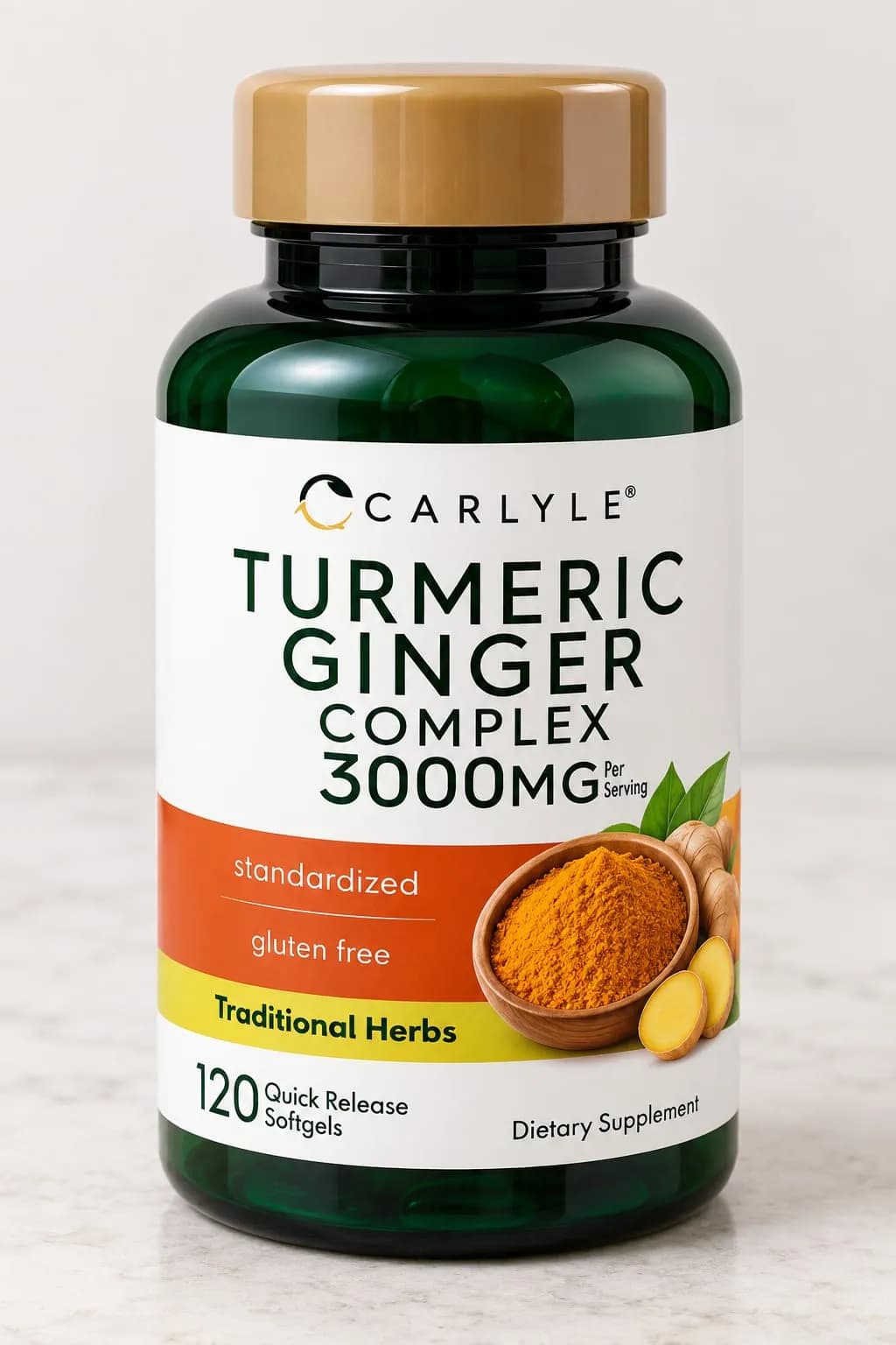 Turmeric Ginger Complex – Carlyle – 3000 mg – 120 Softgels