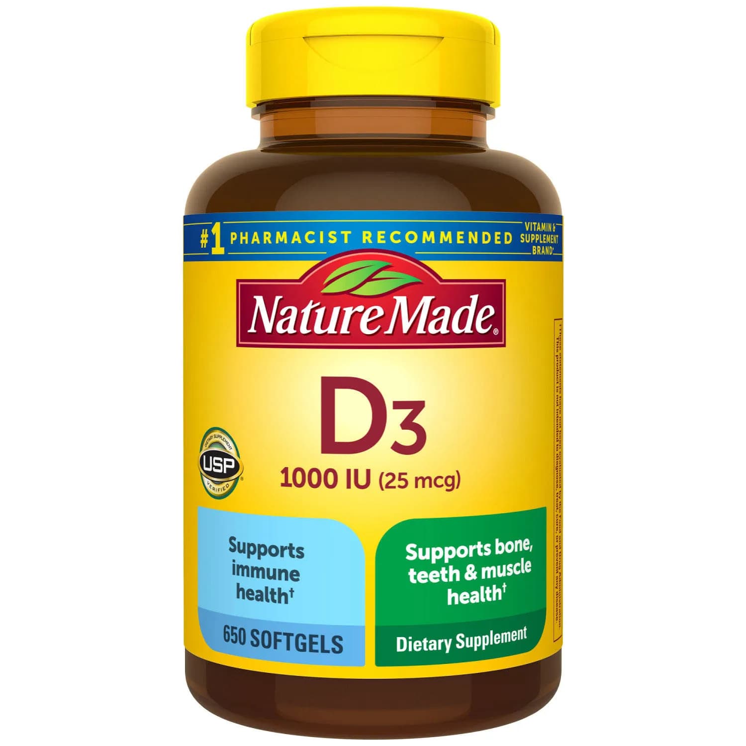 Vitamina D3 25 mcg (1000 UI) – Nature Made