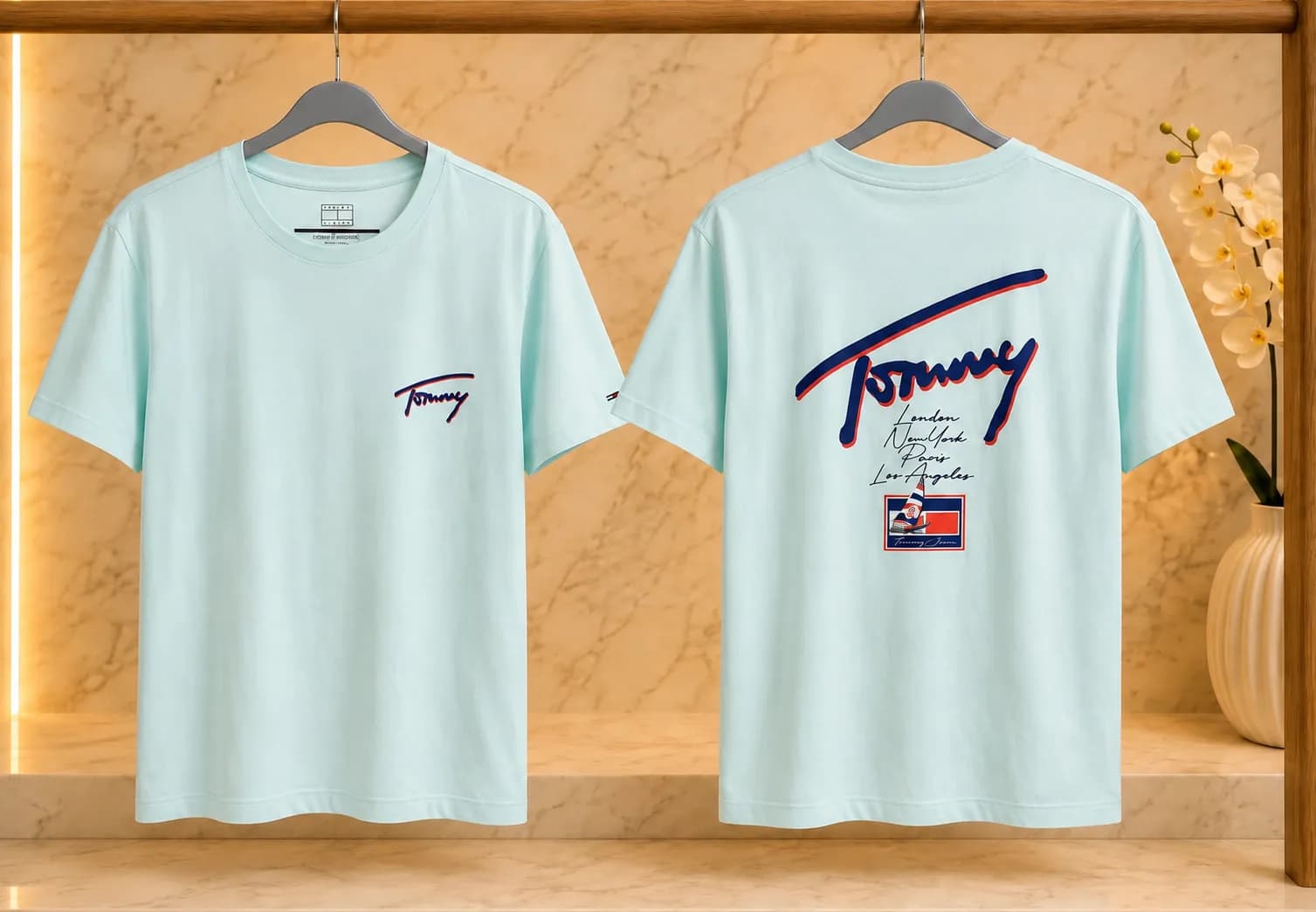 playera  Tommy Hilfiger con Gráfico Posterior de Inspiración Urbana