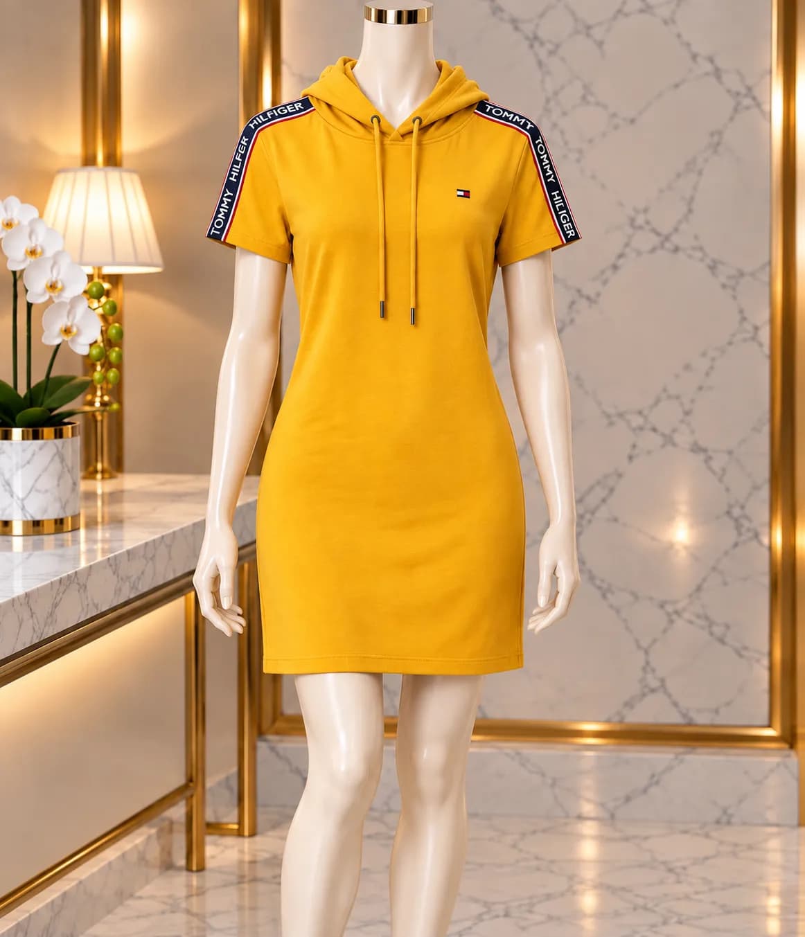 Vestido Tommy Hilfiger para Dama- Amarillo con Capucha