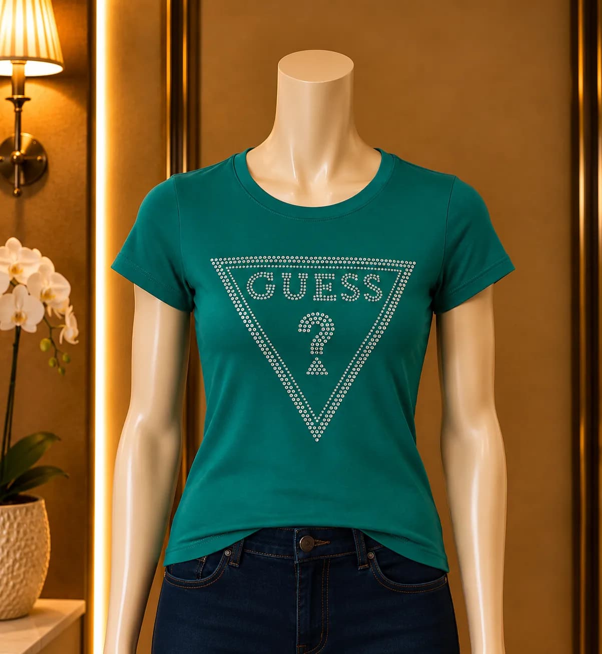 Blusa Guess Verde Turquesa para Dama