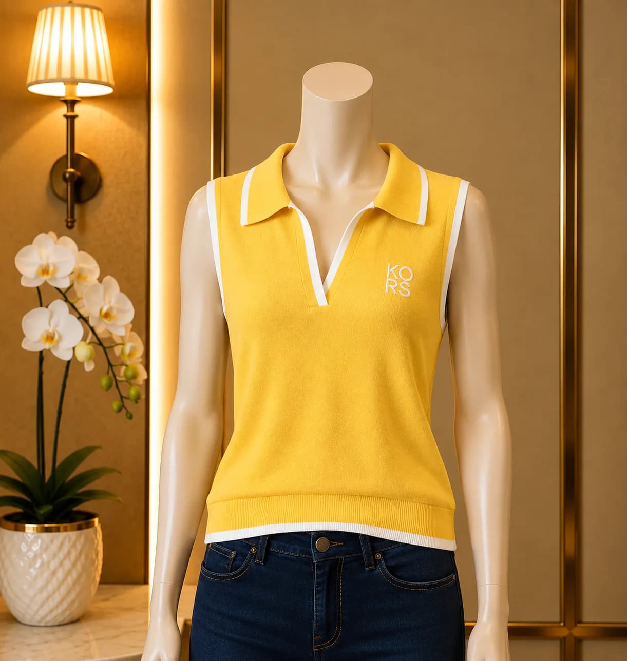 Blusa Polo Michael Kors con Detalle Contraste