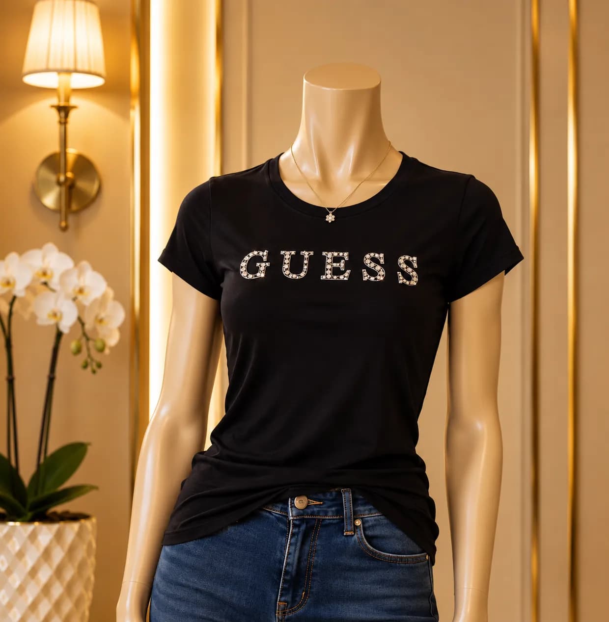 Blusa Guess Signature Cristal