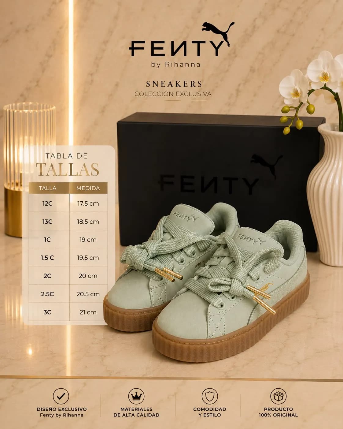 Tenis Puma Fenty Color Verde