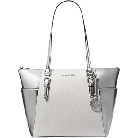 Bolso tote grande con cremallera superior Charlotte de Michael Kors para mujer (plateado) 35F4SCFT3V-sil