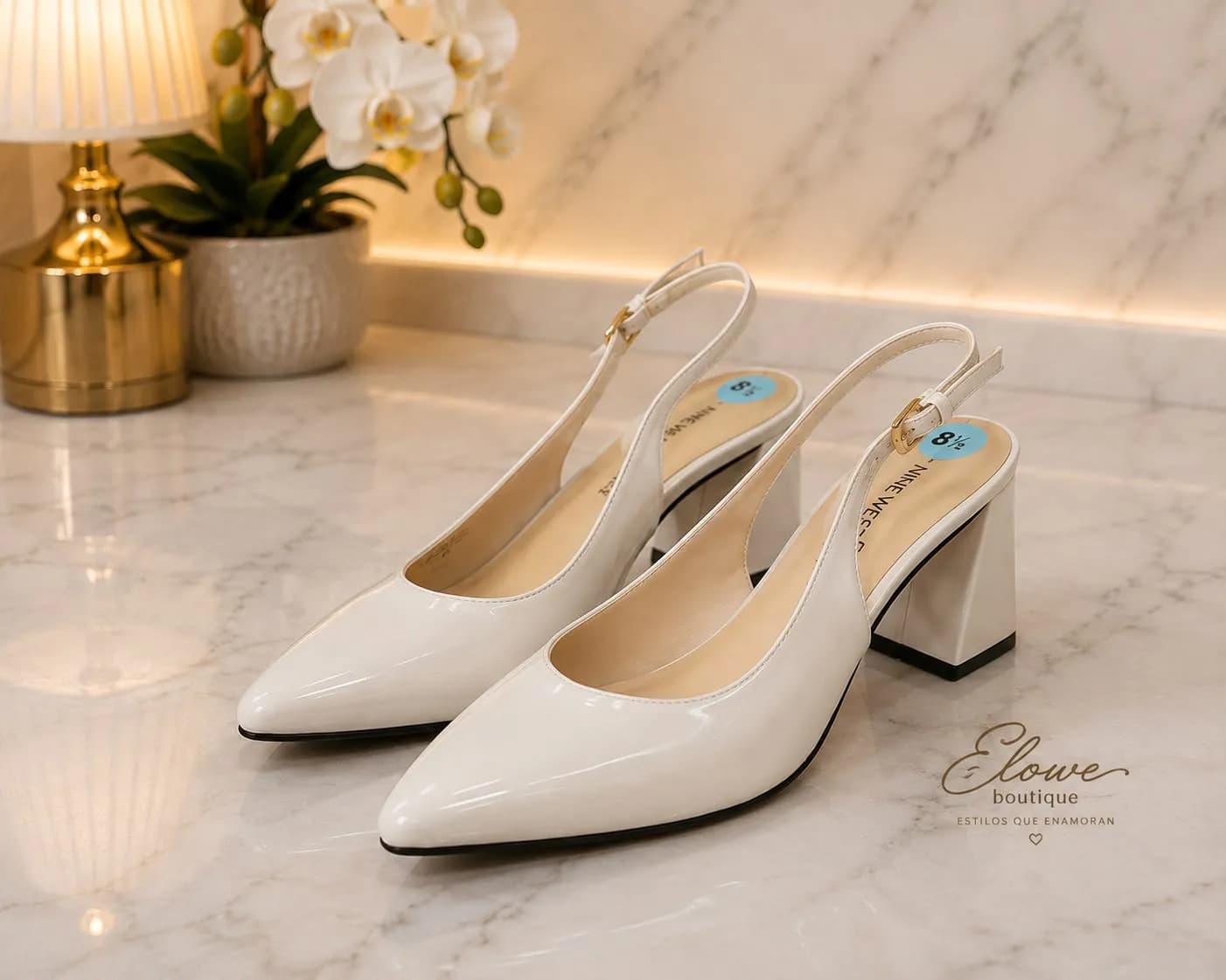 Tacones Nine WES Color Beige Talla 8.5