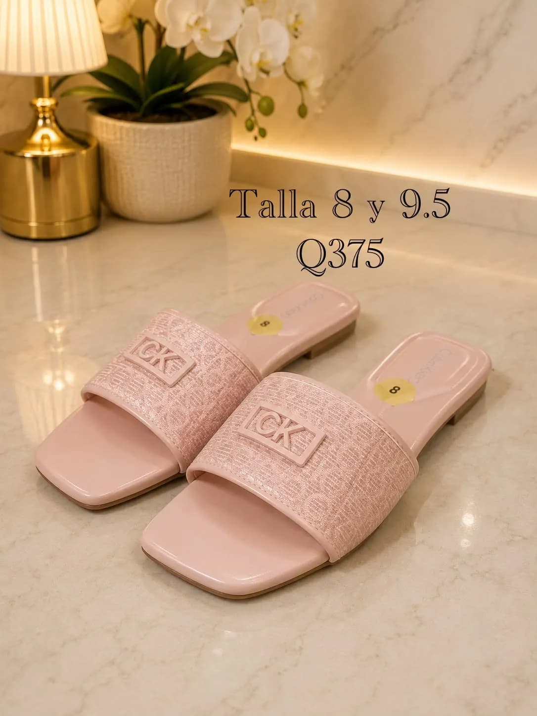 Sandalias CK Bajas Palo Rosa Estilo Kcmoseny C3 Talla 8