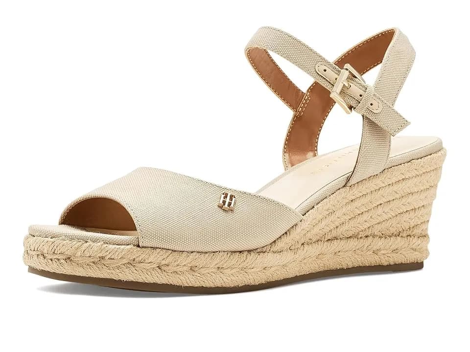 Zapatos de cuña para mujer Tommy Hilfiger Gallie, color natural claro: 7.5 M, textil.