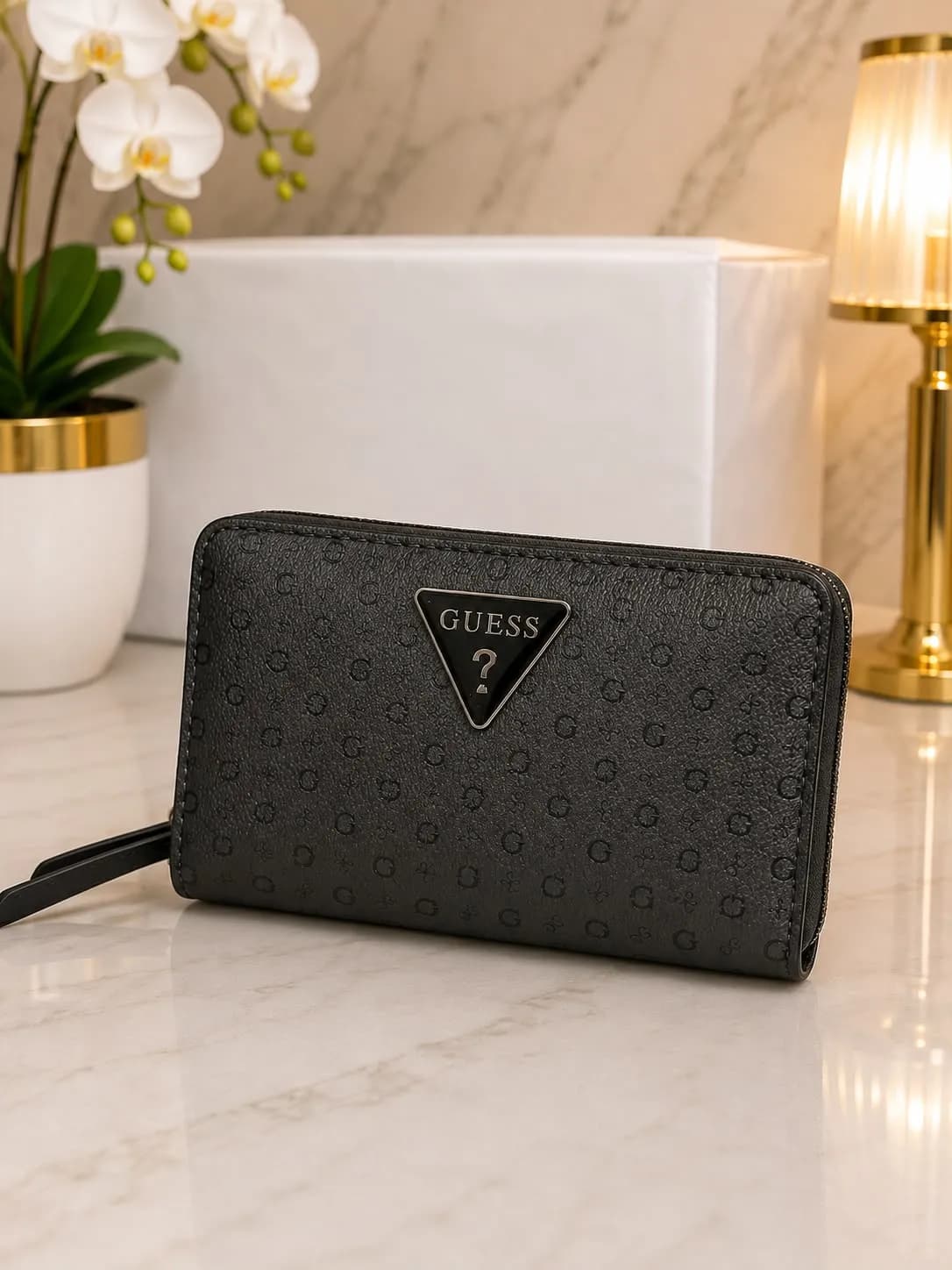 Billetera Guss Negra Monogrameada