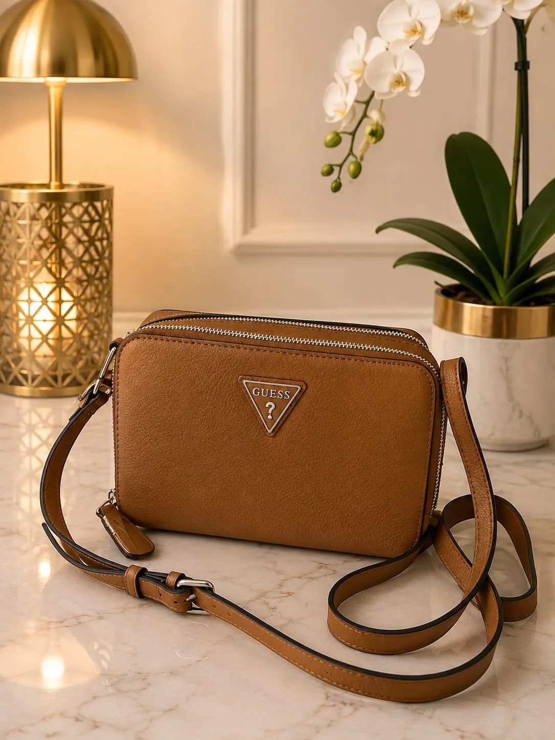Crosbody Guess Color Cafe Doble Zipper Estilo PE128971
