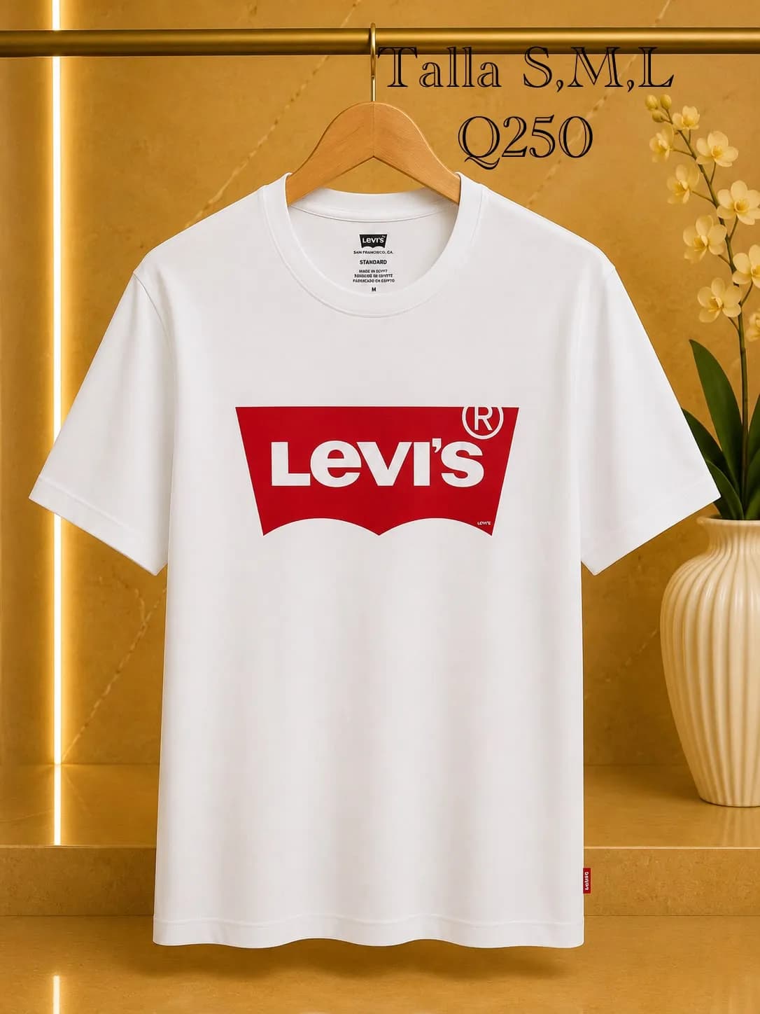 Camiseta de manga corta Levi's para hombre con logo gráfico y mangas murciélago. 