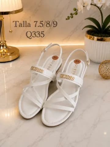 Sandalias Guess Blancas Tipo Tiras Talla 9