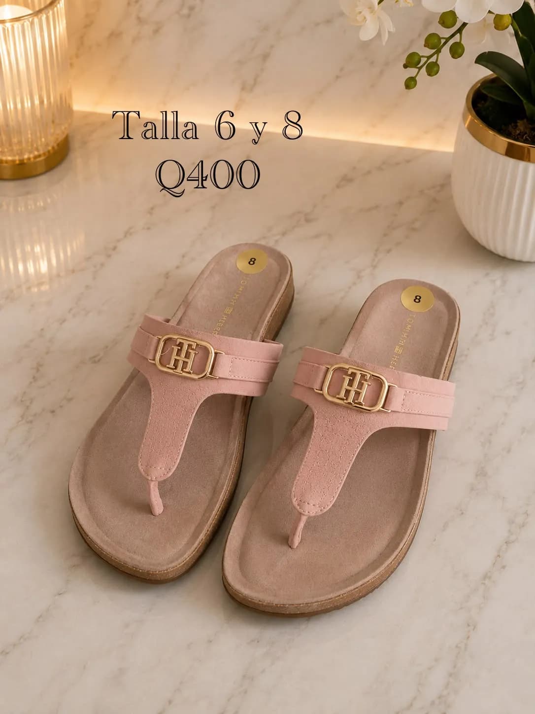 Sandalias Tommy Talla  6 Palo Rosa