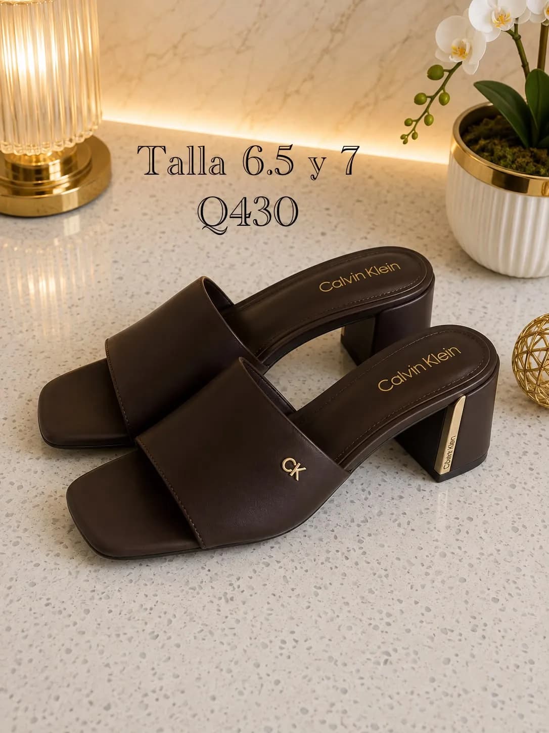 Sandalias Calvin Color Cafe Obscuro Talla 6.5