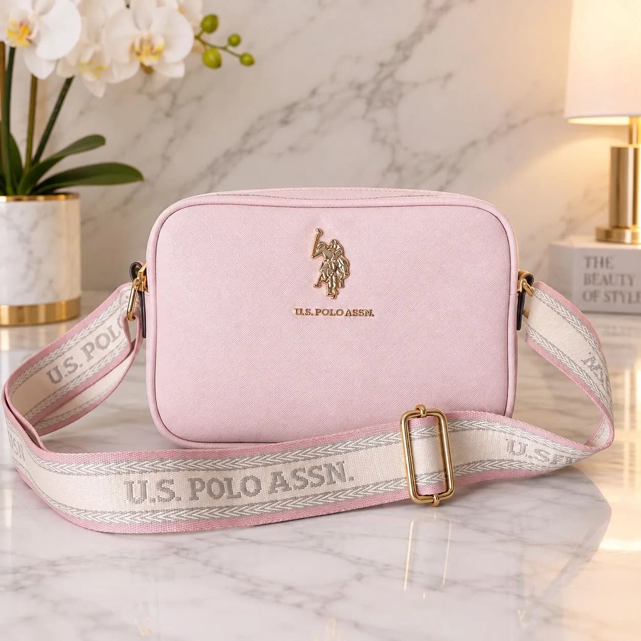 Crossbody U.S. Polo Assn. con Strap Deportivo Color Rosa Claro