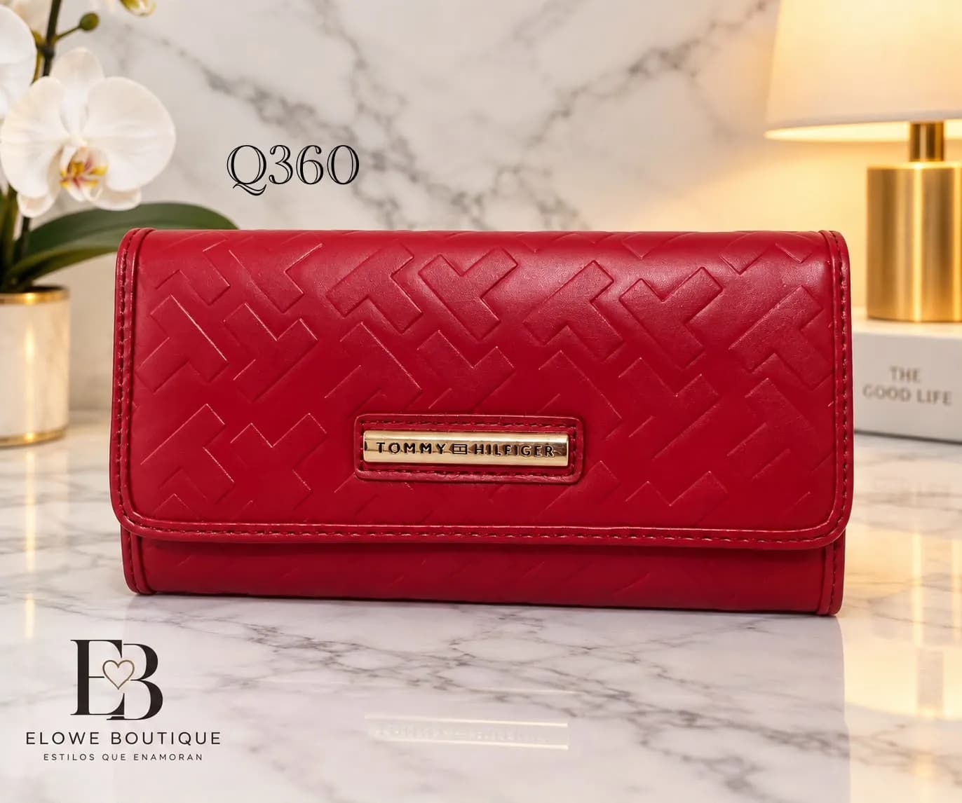 Billetera Tommy Hilfiger Roja – Diseño Monograma