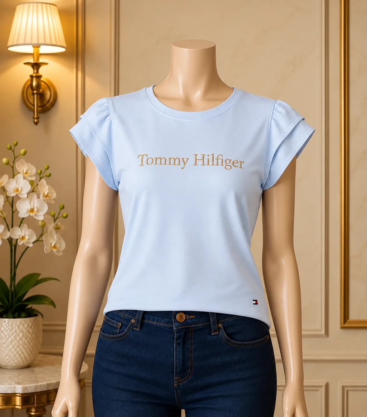 Blusa Tommy Hilfiger Essential Celeste